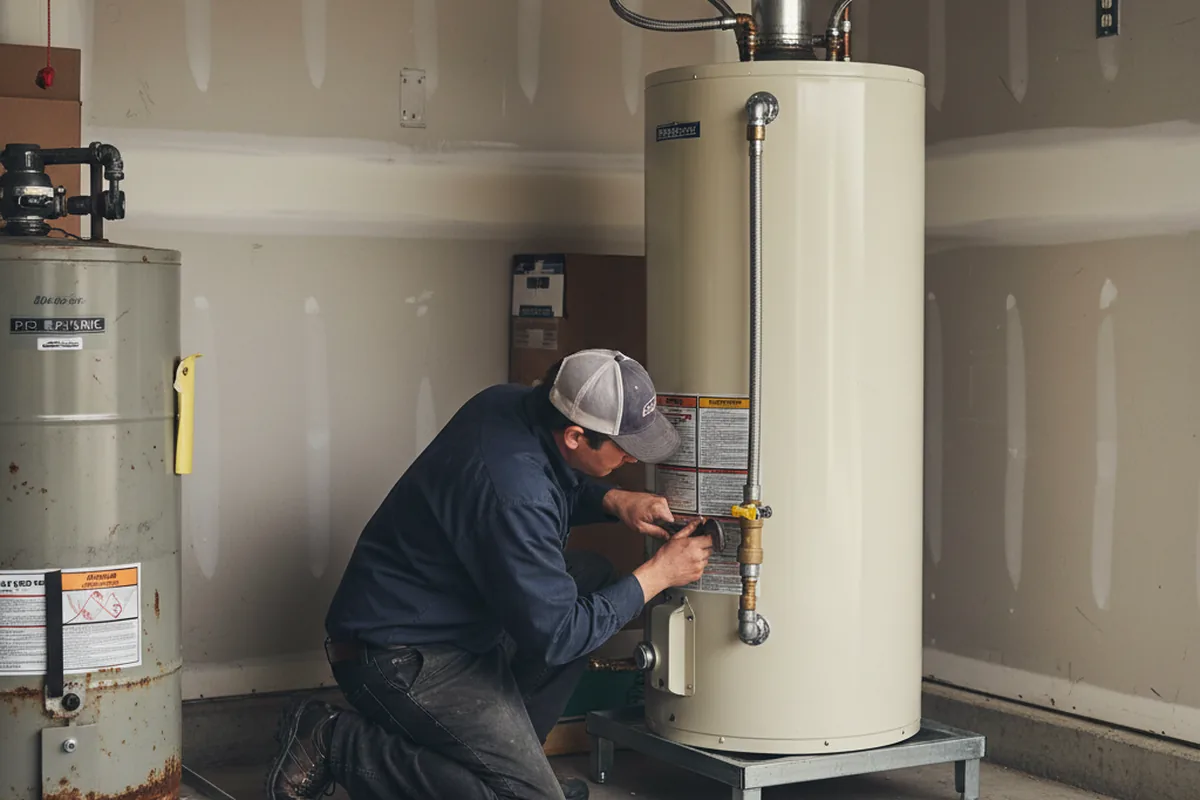 Water heater and shutoff valve replacement in Saxis