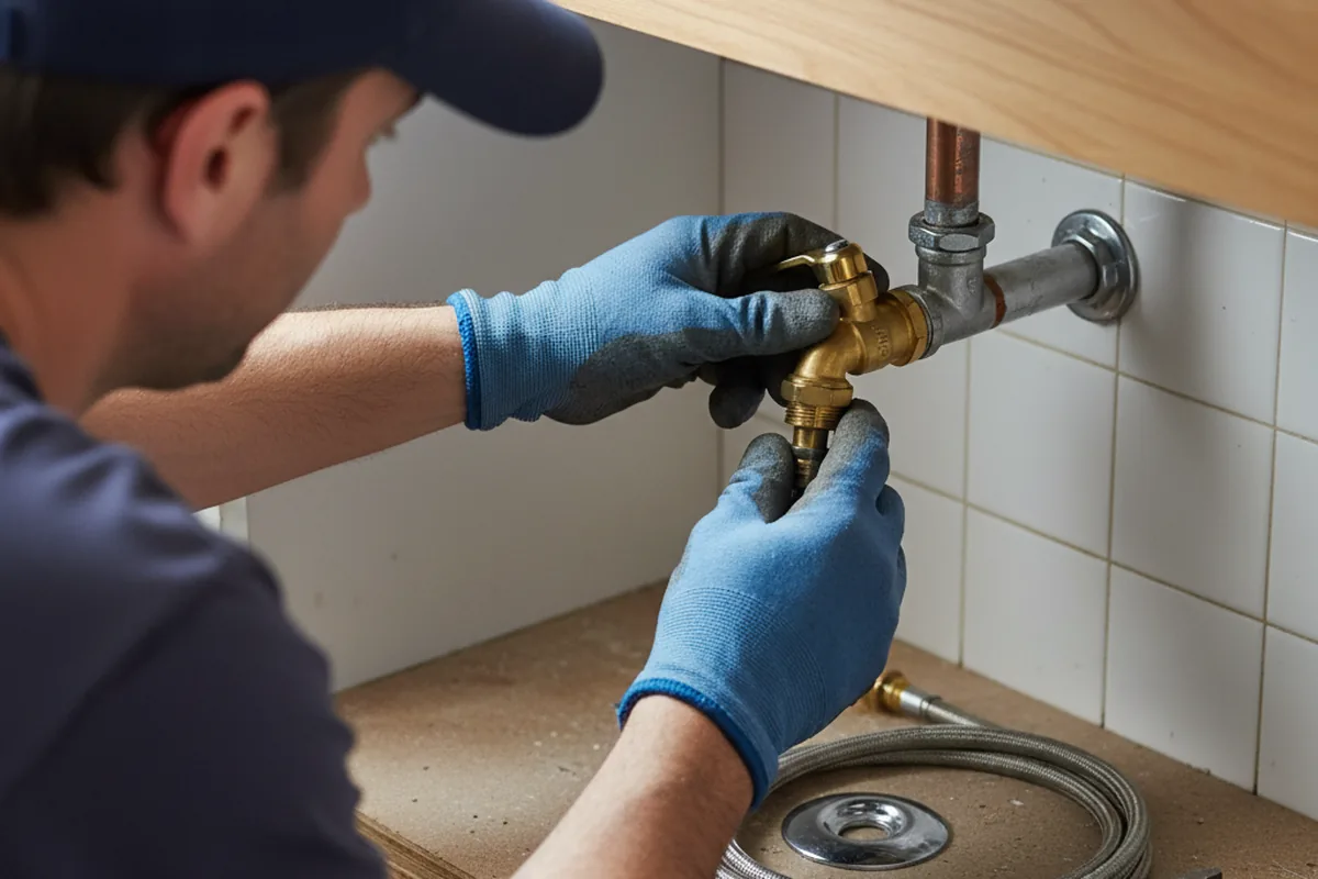 Shutoff valve and fitting work during Emergency Plumbing in Saxis